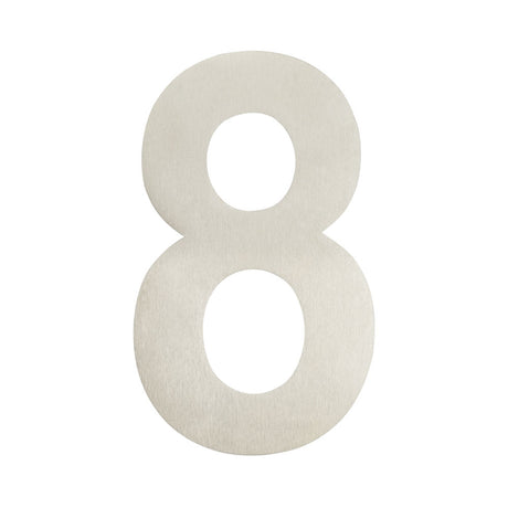 High quality image of Frelan - 150mm No.8 Numeral - Grade 304 Satin Stainless Steel | Sku. fh-jnss-8 | Trade Door Handles.