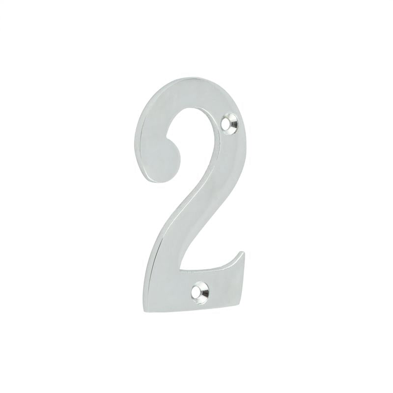 High quality image of Frelan - 75mm Polished Chrome 2 Screw Fix Numeral Sku. JNUM2PC