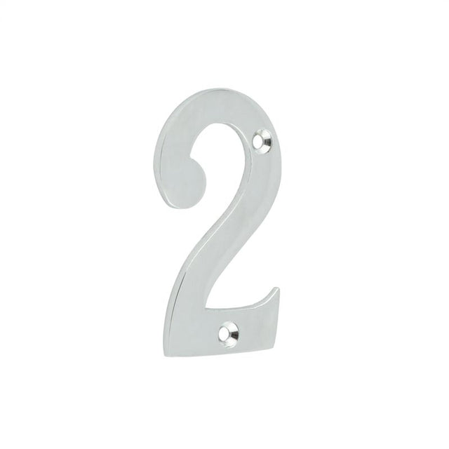 High quality image of Frelan - 75mm Polished Chrome 2 Screw Fix Numeral Sku. JNUM2PC