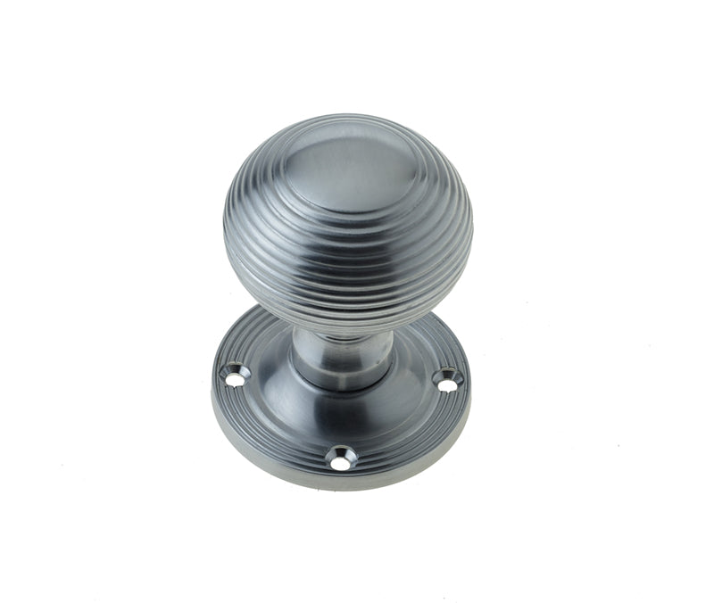 High quality image of Frelan - Jedo Reeded Mortice Door Knobs 53mm Satin Chrome Sku. JR6MSC