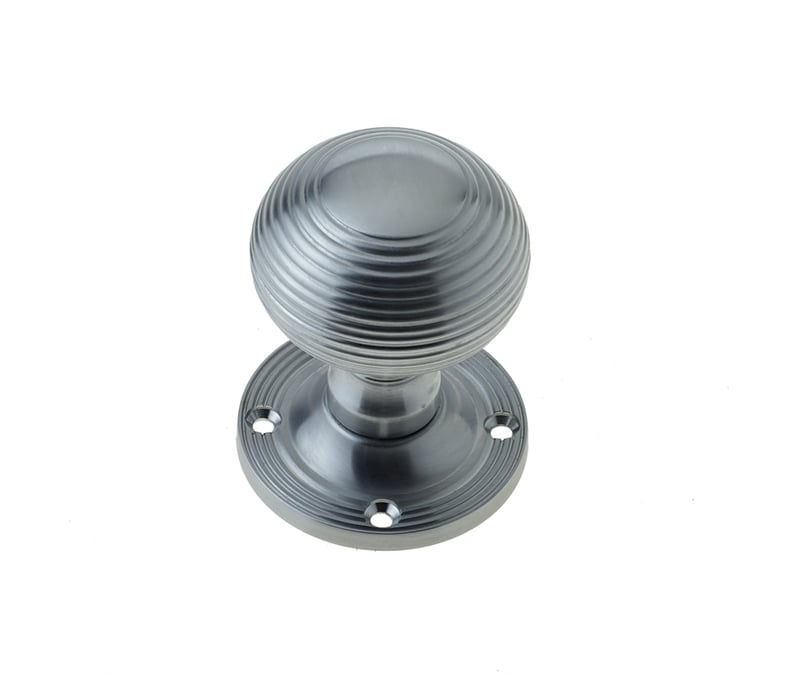 This is an image showing the Frelan - Reeded Unsprung Mortice Knobs - Satin Chrome available to order from Trade Door Handles in Kendal