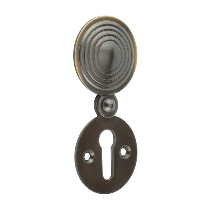 High quality image of Frelan - 32mm dia AB Reeded escutcheon | Sku. jr9ab | available to order from Trade Door Handles in Kendal.