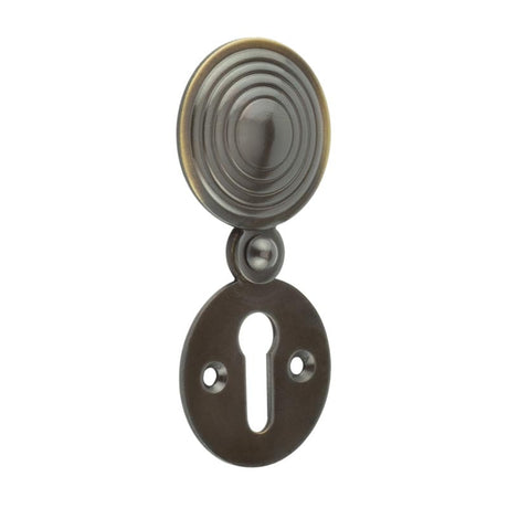 High quality image of Frelan - 32mm dia AB Reeded escutcheon | Sku. jr9ab | available to order from Trade Door Handles in Kendal.