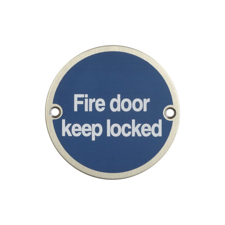 High quality image of Frelan - Stainless Steel Fire Door Locked 75mm Satin Stainless Steel Sku. JS101SSS