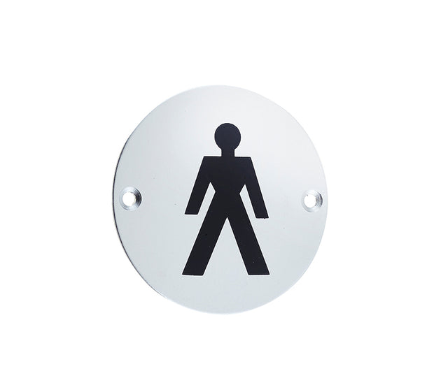 High quality image of Frelan - Stainless Steel Male Symbol 75mm Satin Anodised Aluminium Sku. JS102SAA