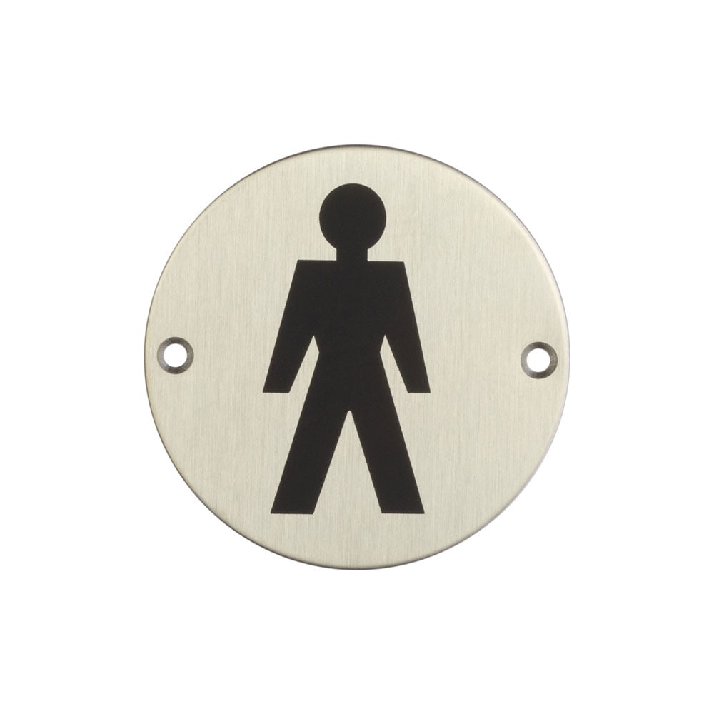 High quality image of Frelan - Stainless Steel Male Symbol 75mm Satin Stainless Steel Sku. JS102SSS