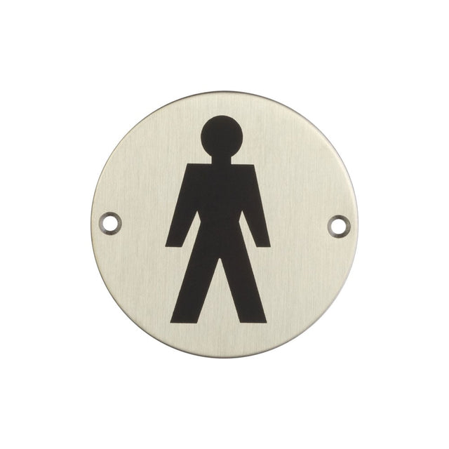 High quality image of Frelan - Stainless Steel Male Symbol 75mm Satin Stainless Steel Sku. JS102SSS