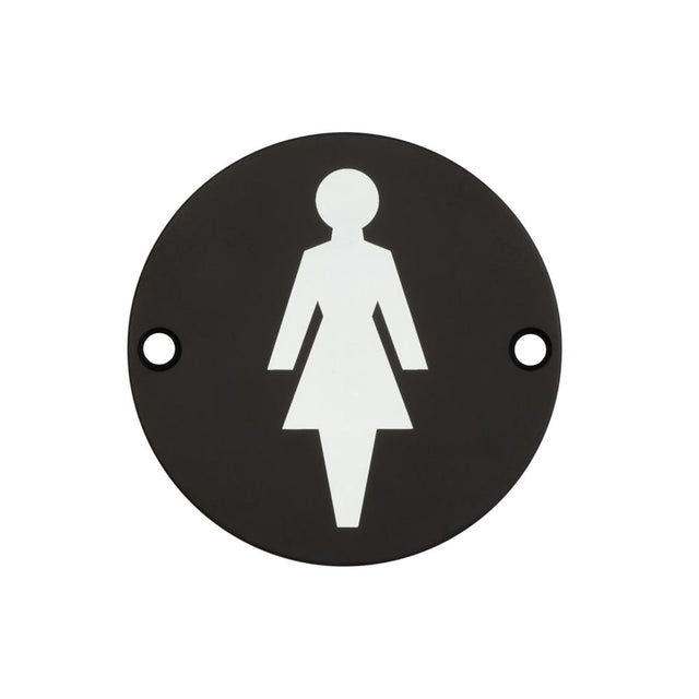 High quality image of Frelan - Stainless Steel Female Symbol 75mm Black Sku. JS103MB