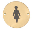 High quality image of Frelan - Stainless Steel Female Symbol 75mm Polished Brass Sku. JS103PB
