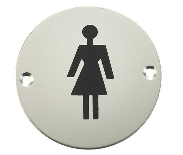 High quality image of Frelan - Stainless Steel Female Symbol 75mm Satin Anodised Aluminium Sku. JS103SAA