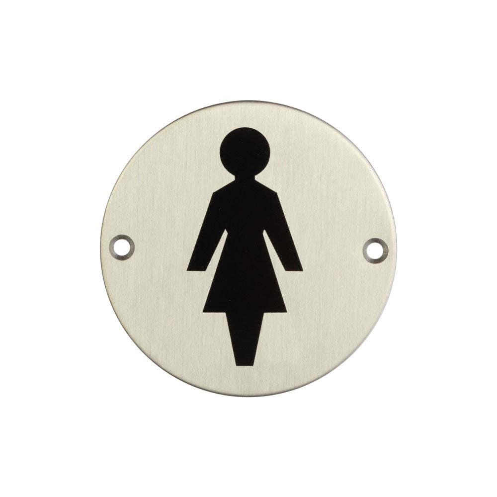 High quality image of Frelan - Stainless Steel Female Symbol 75mm Satin Stainless Steel Sku. JS103SSS