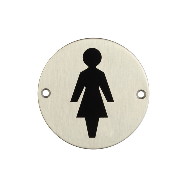 High quality image of Frelan - Stainless Steel Female Symbol 75mm Satin Stainless Steel Sku. JS103SSS