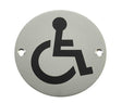 High quality image of Frelan - Disabled - Signage 75mm Dia. - Satin Anodised Aluminium | Sku. js104saa | available to order from Trade Door Handles in Kendal.