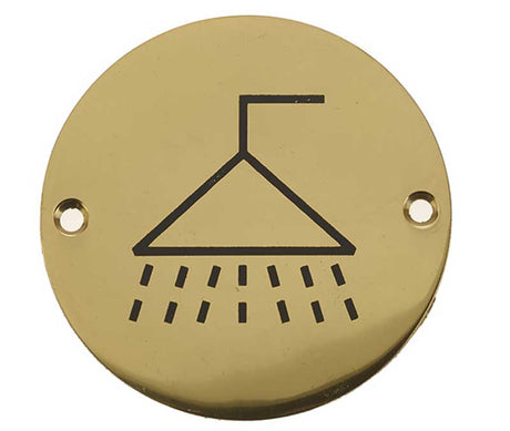 High quality image of Frelan - Stainless Steel Shower Symbol 75mm Polished Brass Sku. JS106PB