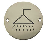 High quality image of Frelan - Stainless Steel Shower Symbol 75mm Polished Stainless Steel Sku. JS106PSS