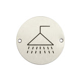 High quality image of Frelan - Stainless Steel Shower Symbol 75mm Satin Stainless Steel Sku. JS106SSS