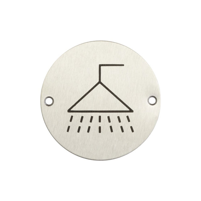 High quality image of Frelan - Stainless Steel Shower Symbol 75mm Satin Stainless Steel Sku. JS106SSS