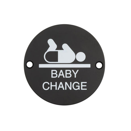High quality image of Frelan - Stainless Steel Baby Change Symbol 75mm Black Sku. JS107MB