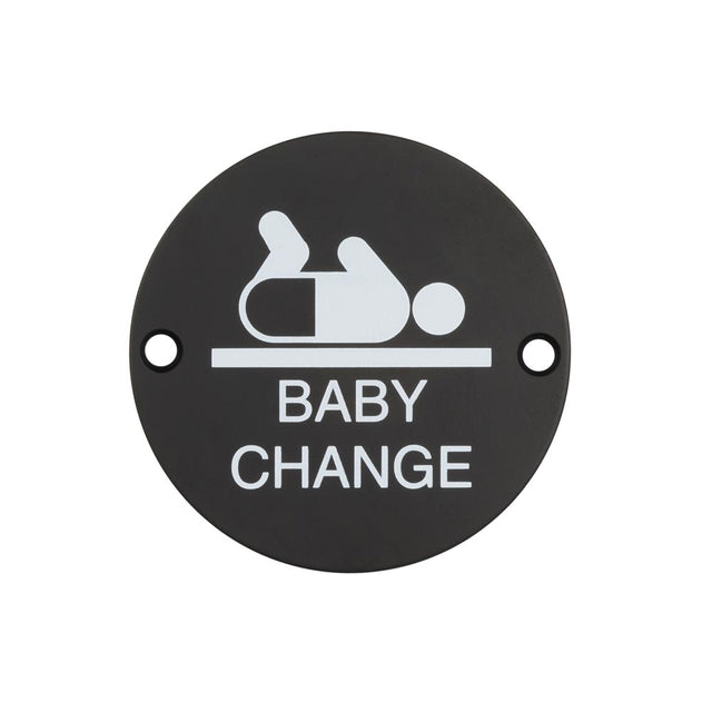 High quality image of Frelan - Stainless Steel Baby Change Symbol 75mm Black Sku. JS107MB