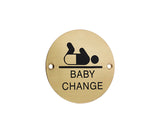 High quality image of Frelan - Stainless Steel Baby Change Symbol 75mm Polished Brass Sku. JS107PB