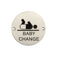 High quality image of Frelan - Stainless Steel Baby Change Symbol 75mm Satin Stainless Steel Sku. JS107SSS