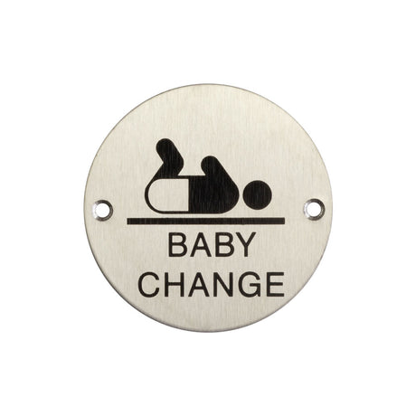High quality image of Frelan - Stainless Steel Baby Change Symbol 75mm Satin Stainless Steel Sku. JS107SSS