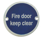 High quality image of Frelan - Stainless Steel Fire Door Keep Clear 75mm Satin Anodised Aluminium Sku. JS108SAA