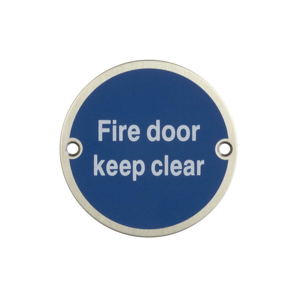 High quality image of Frelan - Stainless Steel Fire Door Keep Clear 75mm Satin Stainless Steel Sku. JS108SSS