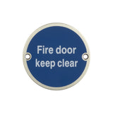 High quality image of Frelan - Stainless Steel Fire Door Keep Clear 75mm Satin Stainless Steel Sku. JS108SSS