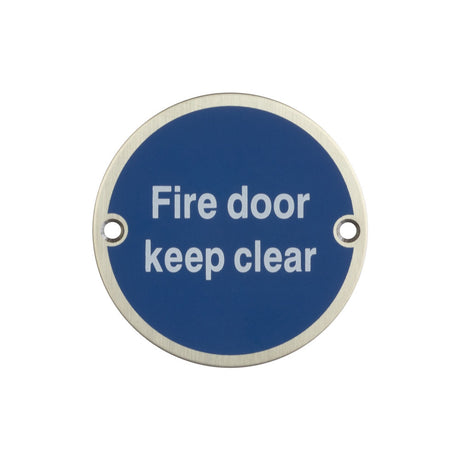 High quality image of Frelan - Stainless Steel Fire Door Keep Clear 75mm Satin Stainless Steel Sku. JS108SSS