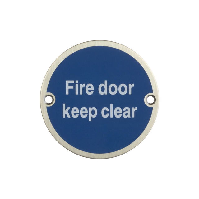 High quality image of Frelan - Stainless Steel Fire Door Keep Clear 75mm Satin Stainless Steel Sku. JS108SSS