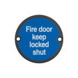 This is an image showing the Frelan - Stainless Steel Fire Door Keep Locked Shut 75mm Black available to order from Trade Door Handles in Kendal