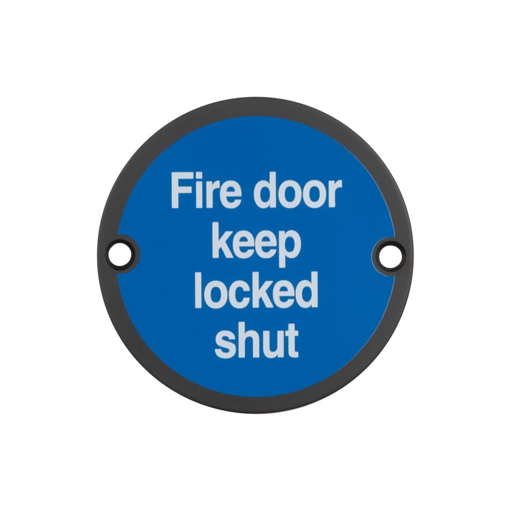 This is an image showing the Frelan - Stainless Steel Fire Door Keep Locked Shut 75mm Black available to order from Trade Door Handles in Kendal