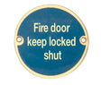 High quality image of Frelan - Stainless Steel Fire Door Keep Locked Shut 75mm Polished Brass Sku. JS109PB