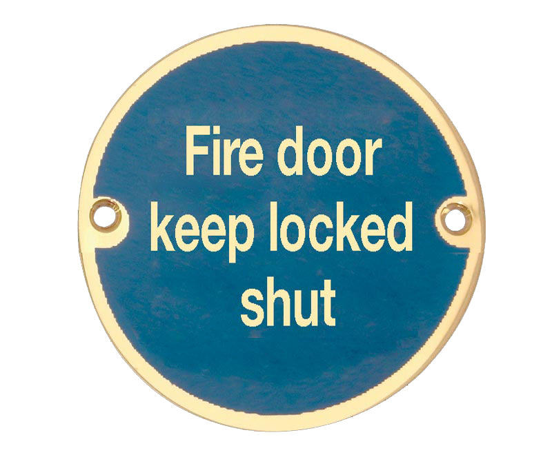 High quality image of Frelan - Stainless Steel Fire Door Keep Locked Shut 75mm Polished Brass Sku. JS109PB
