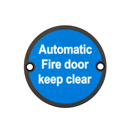 High quality image of Frelan - Stainless Steel Automatic Fire Door Keep Clear 75mm Black Sku. JS110MB