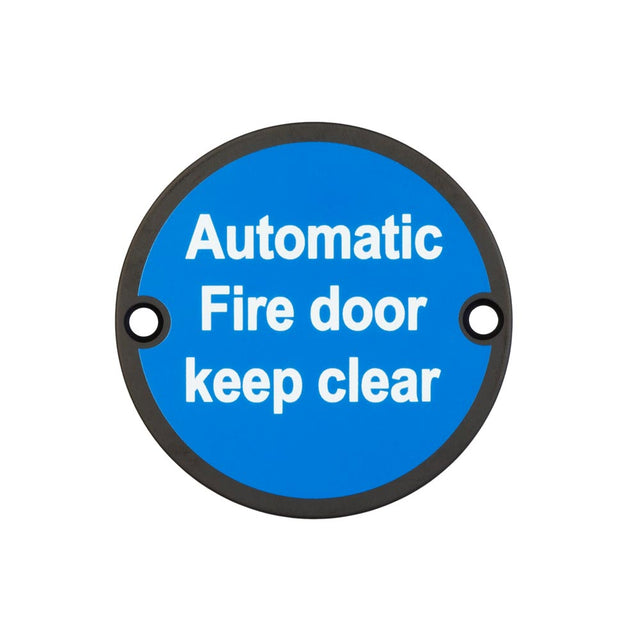 High quality image of Frelan - Stainless Steel Automatic Fire Door Keep Clear 75mm Black Sku. JS110MB