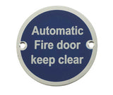 High quality image of Frelan - Stainless Steel Automatic Fire Door Keep Clear 75mm Satin Anodised Aluminium Sku. JS110SAA