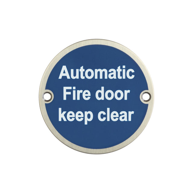 High quality image of Frelan - Stainless Steel Automatic Fire Door Keep Clear 75mm Satin Stainless Steel Sku. JS110SSS