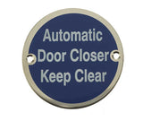 High quality image of Frelan - Stainless Steel Automatic Door Closer Keep Clear 75mm Polished Stainless Steel Sku. JS111PSS