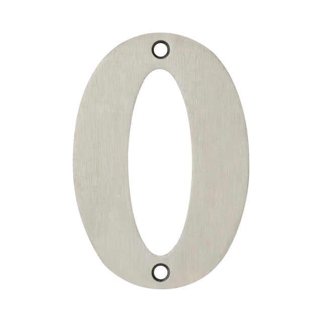 High quality image of Frelan - 100mm No.0 Numeral - Grade 304 Satin Stainless Steel | Sku. fh-jss-0 | Trade Door Handles.
