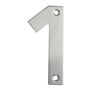 This is an image showing the Frelan - 100mm No.1 Numeral - Grade 304 Satin Stainless Steel available to order from Trade Door Handles in Kendal