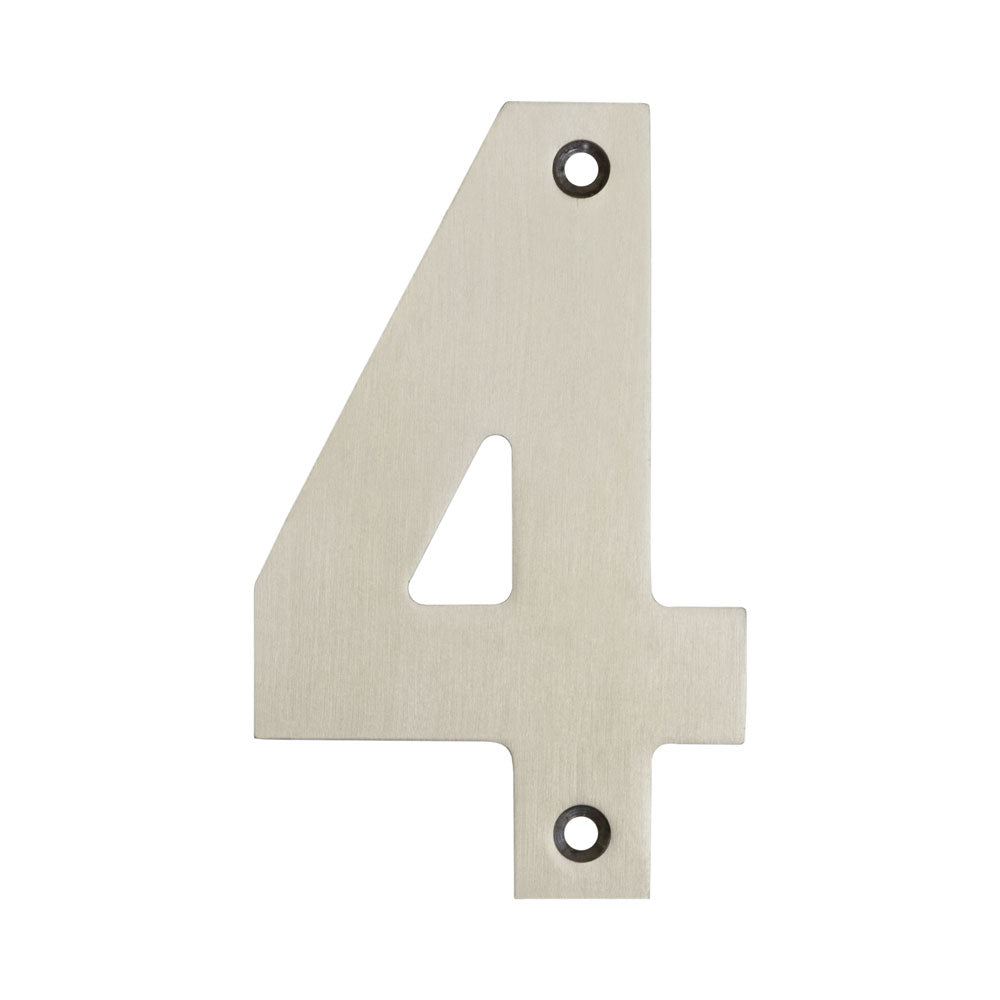 High quality image of Frelan - 100mm Numerals SSS Finish 100mm Satin Stainless Steel No. 4 Sku. JSS-4