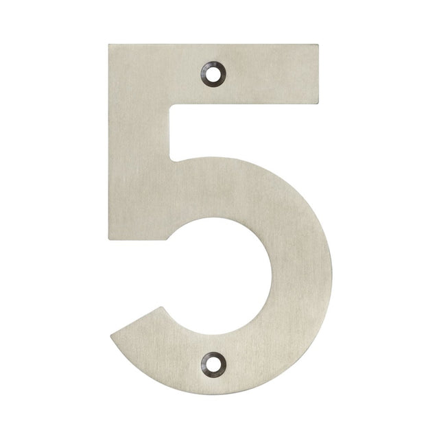 High quality image of Frelan - 100mm Numerals SSS Finish 100mm Satin Stainless Steel No. 5 Sku. JSS-5