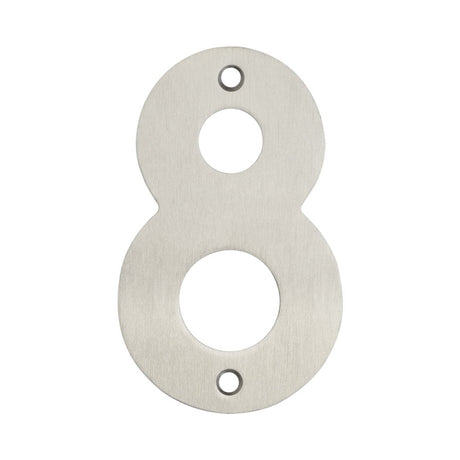 High quality image of Frelan - 100mm Numerals SSS Finish 100mm Satin Stainless Steel No. 8 Sku. JSS-8