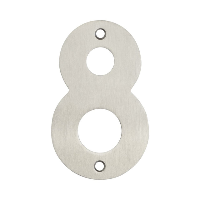 High quality image of Frelan - 100mm Numerals SSS Finish 100mm Satin Stainless Steel No. 8 Sku. JSS-8