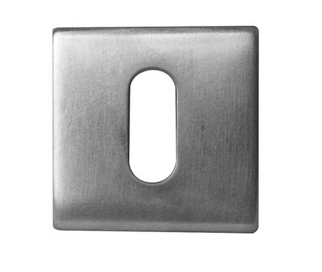 This is an image showing the Frelan - Standard Key Profile Square Escutcheon - Grade 304 Satin Stainless Stee available to order from Trade Door Handles in Kendal