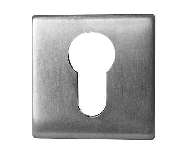 This is an image showing the Frelan - Euro Profile Square Escutcheon - Grade 304 Satin Stainless Steel available to order from Trade Door Handles in Kendal