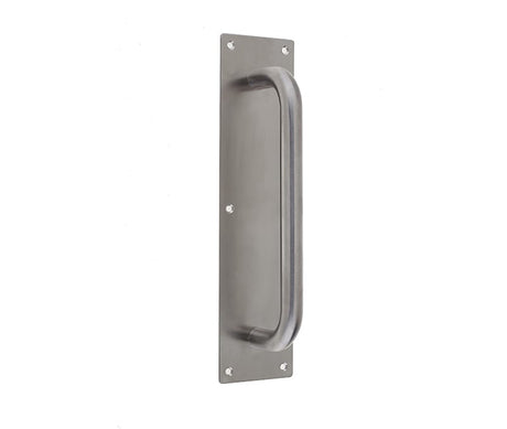 This is an image showing the Frelan - Pull Handle on Plate 225x19mm - Grade 304 Satin Stainless Steel available to order from Trade Door Handles in Kendal