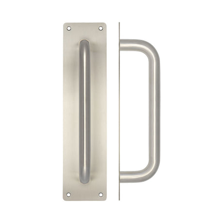 High quality image of Frelan - Stainless Steel Pull Handles w/ Plate 225x19mm Satin Stainless Steel Sku. JSS1601